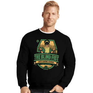 Daily_Deal_Shirts Crewneck Sweater, Unisex / Small / Black The Blind Fist