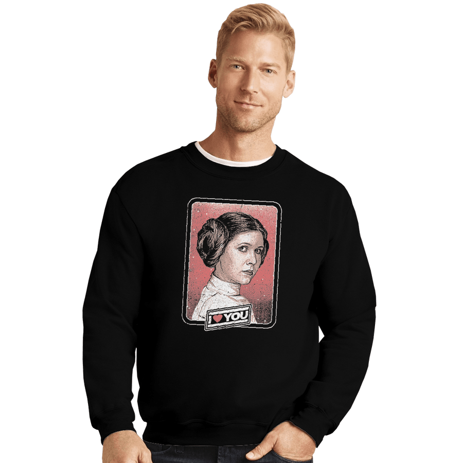 Shirts Crewneck Sweater, Unisex / Small / Black I Love You
