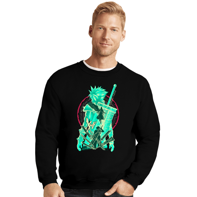 Daily_Deal_Shirts Crewneck Sweater, Unisex / Small / Black Midgar's Maverick