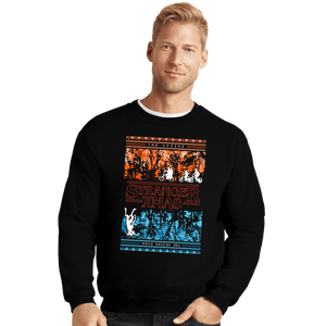 Shirts Crewneck Sweater, Unisex / Small / Black Stranger Ugly Sweater