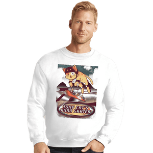 Secret_Shirts Crewneck Sweater, Unisex / Small / White Purr Skater