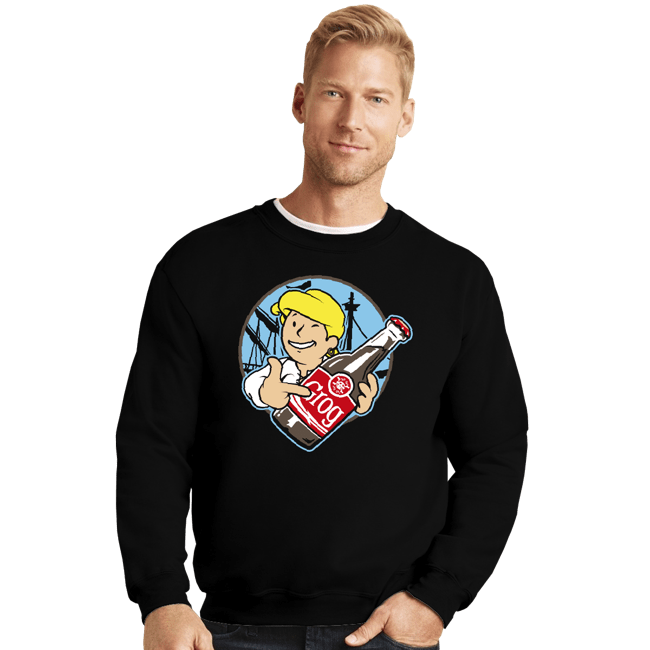 Shirts Crewneck Sweater, Unisex / Small / Black Grog Cola