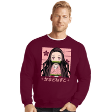 Load image into Gallery viewer, Shirts Crewneck Sweater, Unisex / Small / Maroon Nezuko
