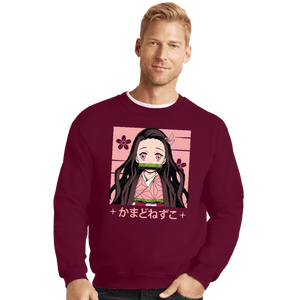 Shirts Crewneck Sweater, Unisex / Small / Maroon Nezuko