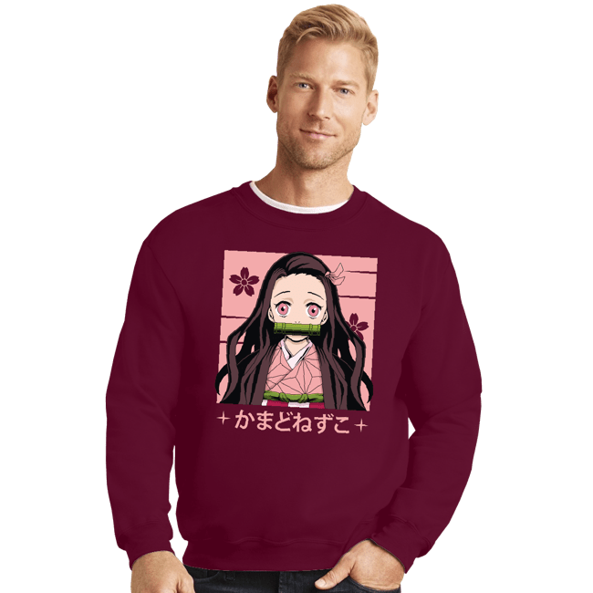 Shirts Crewneck Sweater, Unisex / Small / Maroon Nezuko
