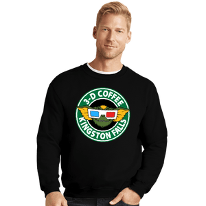 Daily_Deal_Shirts Crewneck Sweater, Unisex / Small / Black Kingston Falls Coffee