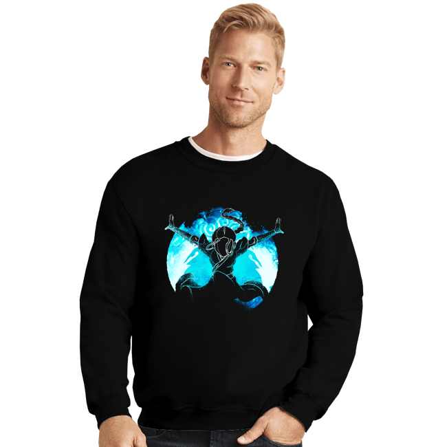 Daily_Deal_Shirts Crewneck Sweater, Unisex / Small / Black Water Bender Orb