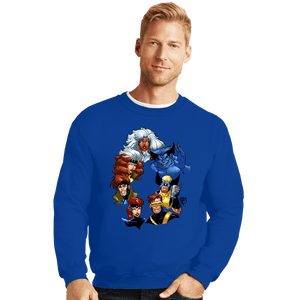 Daily_Deal_Shirts Crewneck Sweater, Unisex / Small / Royal Blue X-Men 30th