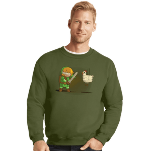 Shirts Crewneck Sweater, Unisex / Small / Military Green Hylian Pinata