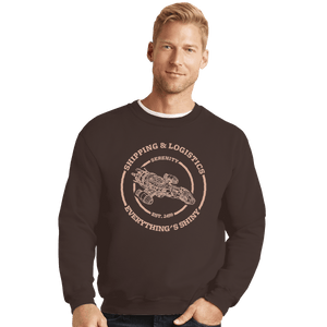 Shirts Crewneck Sweater, Unisex / Small / Dark Chocolate Serenity Shipping And Logistics