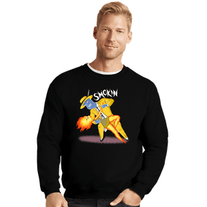 Daily_Deal_Shirts Crewneck Sweater, Unisex / Small / Black Smokin!