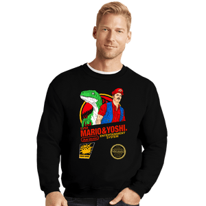 Daily_Deal_Shirts Crewneck Sweater, Unisex / Small / Black Jurassic Bros