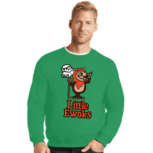 Daily_Deal_Shirts Crewneck Sweater, Unisex / Small / Irish Green Little Ewoks