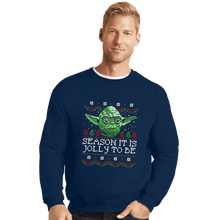 Load image into Gallery viewer, Shirts Crewneck Sweater, Unisex / Small / Navy Season It Is, Jolly To Be
