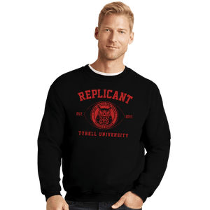 Daily_Deal_Shirts Crewneck Sweater, Unisex / Small / Black Replicant University