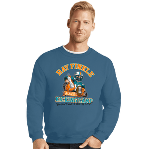 Secret_Shirts Crewneck Sweater, Unisex / Small / Indigo Blue Finkle's Kicking Camp