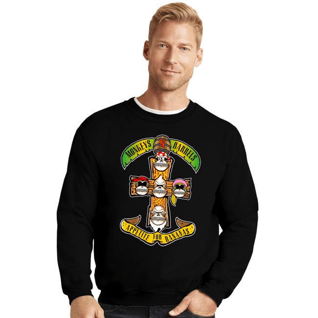Secret_Shirts Crewneck Sweater, Unisex / Small / Black Appetite For Bananas