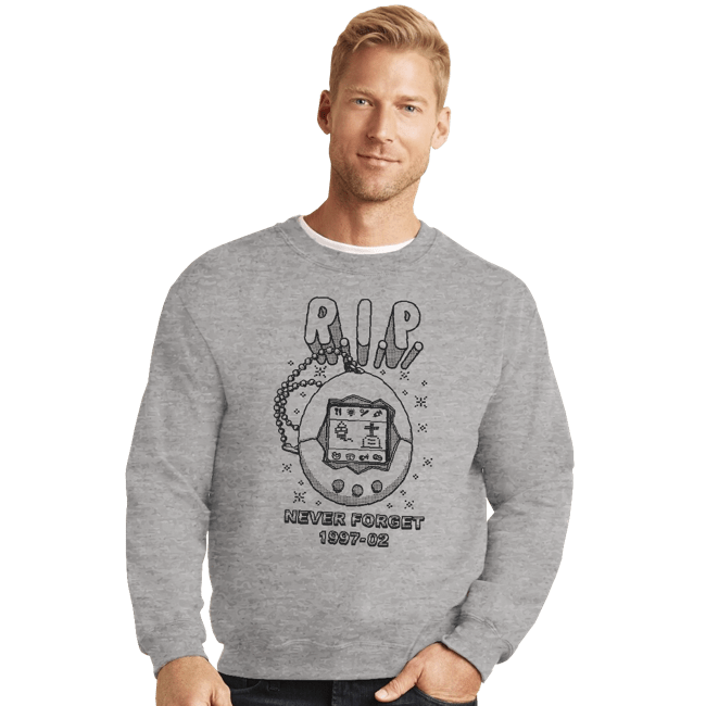 Secret_Shirts Crewneck Sweater, Unisex / Small / Sports Grey RIP Tamagotchi