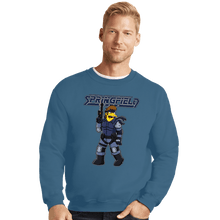 Load image into Gallery viewer, Daily_Deal_Shirts Crewneck Sweater, Unisex / Small / Indigo Blue Solid Snake
