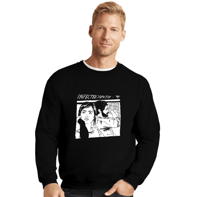 Secret_Shirts Crewneck Sweater, Unisex / Small / Black Infected Youth