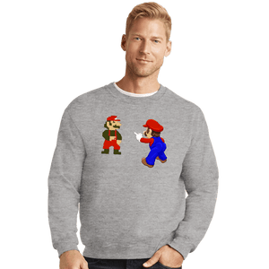 Shirts Crewneck Sweater, Unisex / Small / Sports Grey Mario Spider-Meme