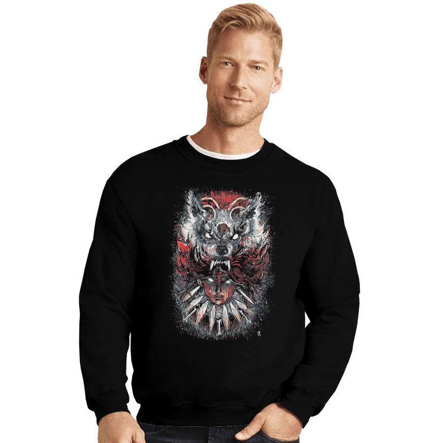 Shirts Crewneck Sweater, Unisex / Small / Black Wolf Princess