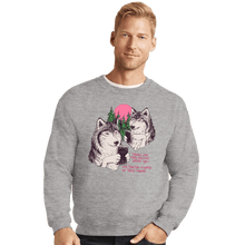 Load image into Gallery viewer, Daily_Deal_Shirts Crewneck Sweater, Unisex / Small / Sports Grey Two Wolves On Their Phones
