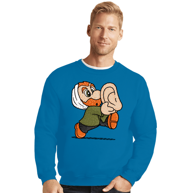Shirts Crewneck Sweater, Unisex / Small / Sapphire Super Vincent
