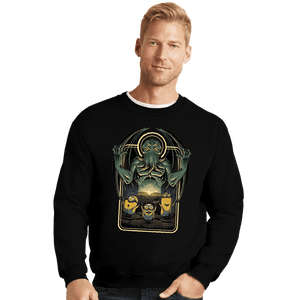 Daily_Deal_Shirts Crewneck Sweater, Unisex / Small / Black Summoning Cthulhu!