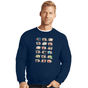 Shirts Crewneck Sweater, Unisex / Small / Navy Pig Movies