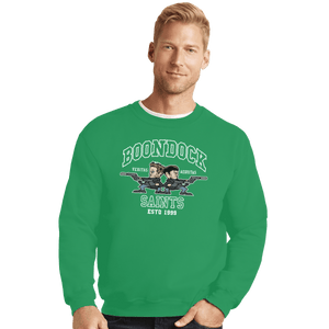 Shirts Crewneck Sweater, Unisex / Small / Irish Green Fighting Saints