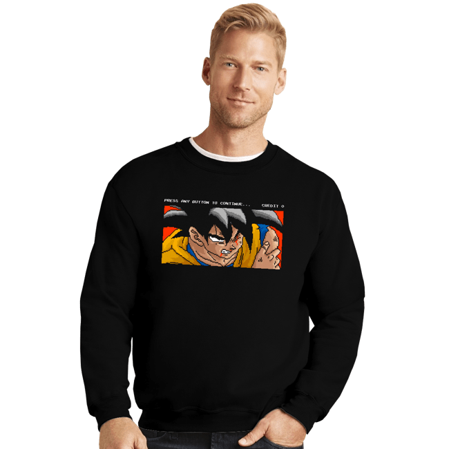 Shirts Crewneck Sweater, Unisex / Small / Black Goku Continue