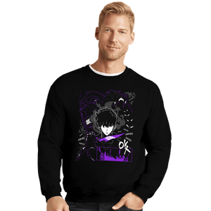 Daily_Deal_Shirts Crewneck Sweater, Unisex / Small / Black Shadow Monarch