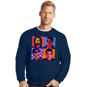 Daily_Deal_Shirts Crewneck Sweater, Unisex / Small / Navy Pop Tom Cruise