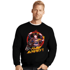Shirts Crewneck Sweater, Unisex / Small / Black Flame Alchemist