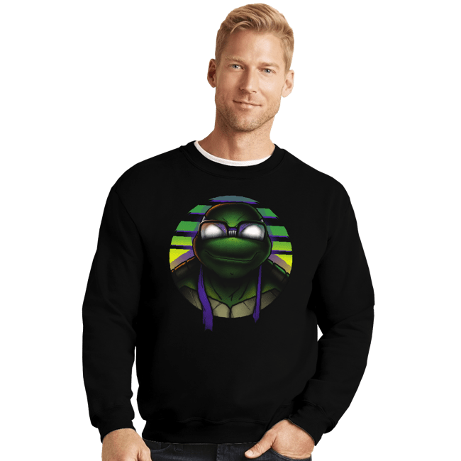 Daily_Deal_Shirts Crewneck Sweater, Unisex / Small / Black Mutant Purple