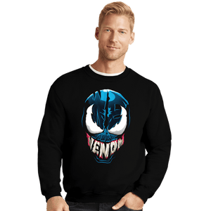 Shirts Crewneck Sweater, Unisex / Small / Black Venomous Typography