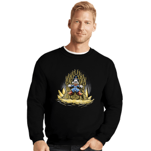 Shirts Crewneck Sweater, Unisex / Small / Black Gold Throne