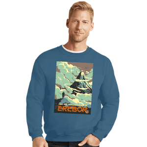Shirts Crewneck Sweater, Unisex / Small / Indigo Blue Visit Erebor