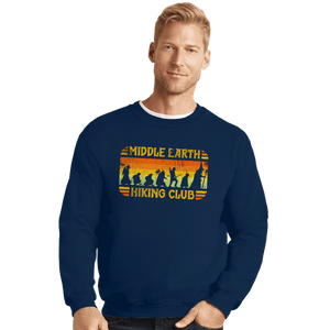 Daily_Deal_Shirts Crewneck Sweater, Unisex / Small / Navy Middle Earth Hiking Club