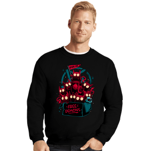 Daily_Deal_Shirts Crewneck Sweater, Unisex / Small / Black Free Demon Box