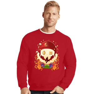 Daily_Deal_Shirts Crewneck Sweater, Unisex / Small / Red Mario Memories