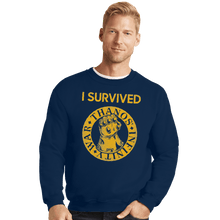 Load image into Gallery viewer, Shirts Crewneck Sweater, Unisex / Small / Navy Infinity War Survivor
