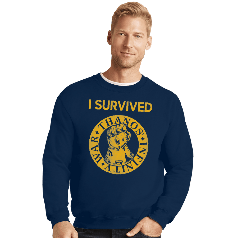 Shirts Crewneck Sweater, Unisex / Small / Navy Infinity War Survivor