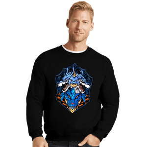Shirts Crewneck Sweater, Unisex / Small / Black Blue Warrior