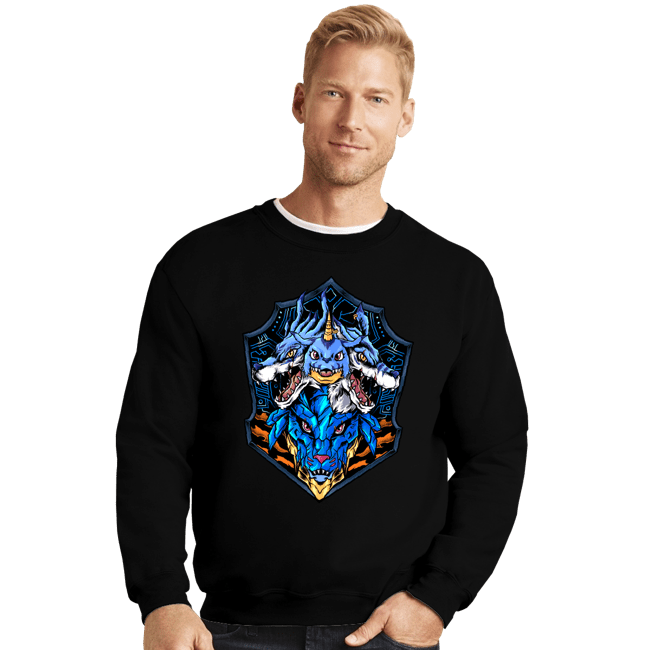 Shirts Crewneck Sweater, Unisex / Small / Black Blue Warrior