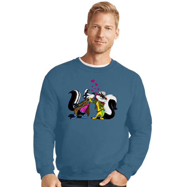 Secret_Shirts Crewneck Sweater, Unisex / Small / Indigo Blue No-Kissing