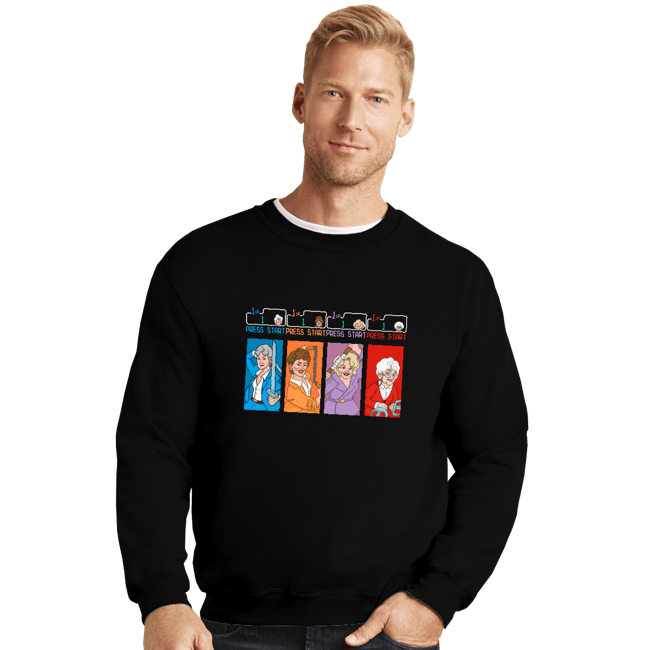 Daily_Deal_Shirts Crewneck Sweater, Unisex / Small / Black Golden Ninjas