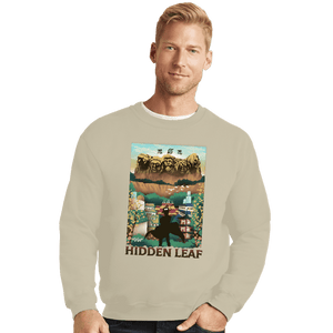 Daily_Deal_Shirts Crewneck Sweater, Unisex / Small / Sand Visit Hidden Leaf