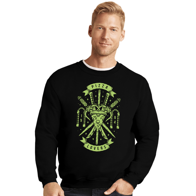Shirts Crewneck Sweater, Unisex / Small / Black Pizza Lovers